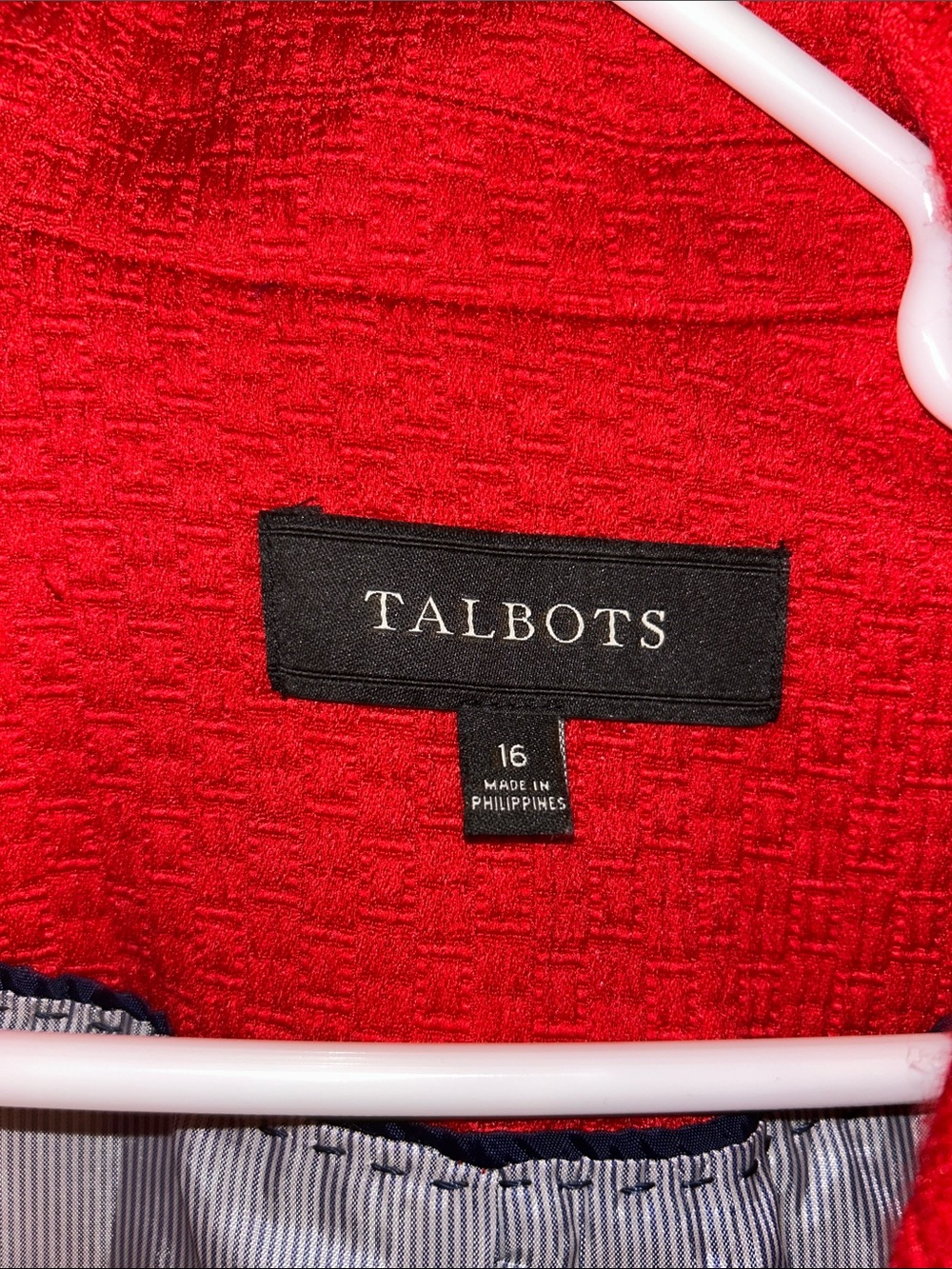 Talbots Red Double-Breasted Peacoat with Notch Collar - Picture 2 of 4